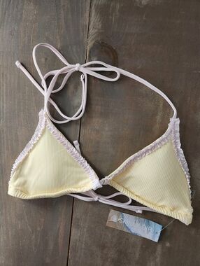 NWT Skinny Dip Tilly Tri Top Yellow Ruffle - Size Medium